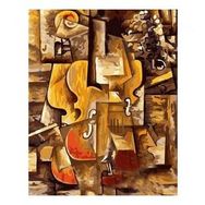 Canvas Hobby Canvas Picasso Keman ve Üzümler 50 x 65 cm Kasnaklı Sayılarla Boyama Seti