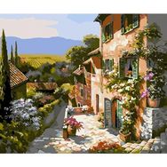 Canvas Hobby Canvas Taş Sokaklı Kasaba 90 x 110 cm Rulo Sayılarla Boyama Seti