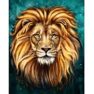 Canvas Hobby Canvas Tek Aslan 90 x 110 cm Kasnaklı Sayılarla Boyama Seti