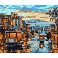 Canvas Hobby Canvas Tramvay 90 x 110 cm Kasnaklı Sayılarla Boyama Seti