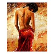 Canvas Hobby Canvas Tutkulu Kadın 40x50 cm Kasnaklı Sayılarla Boyama Seti