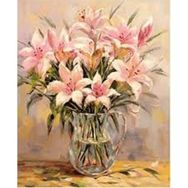 Canvas Hobby Canvas Vazodaki Zambaklar 90 x 110 cm Kasnaklı Sayılarla Boyama Seti