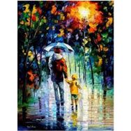 Canvas Hobby Canvas Yağmurlu Günde Yürüyüş 90 x 110 cm Kasnaklı Sayılarla Boyama Seti