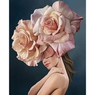 Canvas Hobby Çiçek Kadın 1 Renkli Kasnaklı 100 x 140 cm Sayılarla Boyama Seti