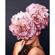 Canvas Hobby Çiçek Kadın 10 Renkli 50 x 65 Kasnaklı Sayılarla Boyama Seti