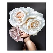 Canvas Hobby Çiçek Kadın 7 Renkli Kasnaklı 60 x 75 cm Sayılarla Boyama Seti