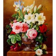 Canvas Hobby Çiçek Serisi 2 Kasnaklı 100 x 140 cm Sayılarla Boyama Seti