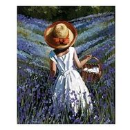 Canvas Hobby Çiçek Toplayan Kadın Kasnaklı 90 x 110 cm Sayılarla Boyama Seti