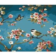 Canvas Hobby Daldaki Kuşlar 1 Kasnaklı 70 x 90 cm Sayılarla Boyama Seti