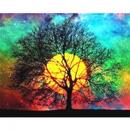 Canvas Hobby Dingin Ağaç 60 x 75 cm Kasnaklı Sayılarla Boyama Seti Duvar Sticker