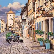 Canvas Hobby Düş Evleri 60 x 75 cm Kasnaklı Sayılarla Boyama Seti Duvar Sticker