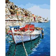 Canvas Hobby Egenin Mavi Suları 60 x 75 cm Kasnaklı Sayılarla Boyama Seti Duvar Sticker