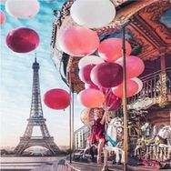 Canvas Hobby Eyfelde Lunapark 50 x 65 cm Kasnaklı Sayılarla Boyama Seti Duvar Sticker