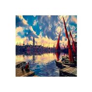 Canvas Hobby Galatada Balık Keyfi 90 x 110 cm Kasnaklı Sayılarla Boyama Seti Duvar Sticker