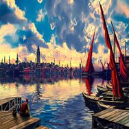 Canvas Hobby Galatada Balık Keyfi Rulo 70x90 cm Sayılarla Boyama Seti