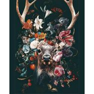 Canvas Hobby Geyiğin Çiçekleri Kasnaklı 60x75 cm Sayılarla Boyama Seti