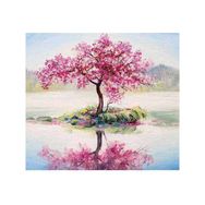 Canvas Hobby Göldeki Ağaç Kasnaklı 50 x 65 cm Sayılarla Boyama Seti
