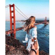Canvas Hobby Golden Gate'te Aşk Kasnaklı 100 x 140 cm Sayılarla Boyama Seti