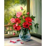 Canvas Hobby Gül Yaprakları 50 x 65 cm Kasnaklı Sayılarla Boyama Seti