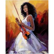 Canvas Hobby Huzurlu Kemancı Kasnaklı 100 x 140 cm Sayılarla Boyama Seti