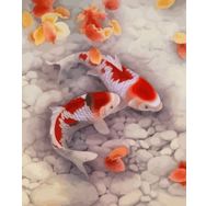 Canvas Hobby Japon Balıkları 100x140 cm Rulo Sayılarla Boyama Seti