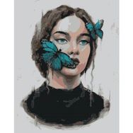 Canvas Hobby Kadın Kelebek Kasnaklı 100 x 140 cm Sayılarla Boyama Seti