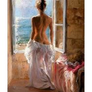 Canvas Hobby Kadın ve Manzara 90x110 cm Rulo Sayılarla Boyama Seti