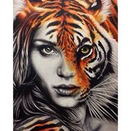 Canvas Hobby Kaplan Kadın 100x140 cm Rulo Sayılarla Boyama Seti
