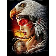 Canvas Hobby Kartal Kadın 100x140 cm Kasnaklı Sayılarla Boyama Seti