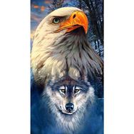 Canvas Hobby Kartal ve Kurt 100x140 cm Kasnaklı Sayılarla Boyama Seti