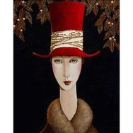 Canvas Hobby Kasnaklı 100 x 140 cm Kırmızı Şapkalı Kadın Sayılarla Boyama Seti