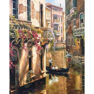 Canvas Hobby Kasnaklı 100 x 140 cm Venedikte Gondol Gezintisi Sayılarla Boyama Seti