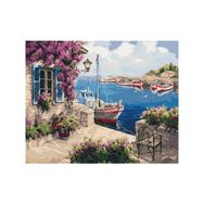 Canvas Hobby Kasnaklı 100 x 140 cm Yazlıktaki Tekne Sayılarla Boyama Seti