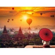 Canvas Hobby Kasnaklı 40 x 50 cm Uzak Doğu ve Günlüğü Sayılarla Boyama Seti