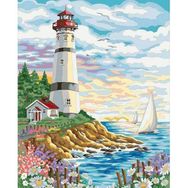 Canvas Hobby Kasnaklı 40 x 50 cm Yelken ve Fener Sayılarla Boyama Seti