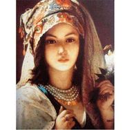 Canvas Hobby Kasnaklı 50 x 65 cm Türkmen Kızı Sayılarla Boyama Seti