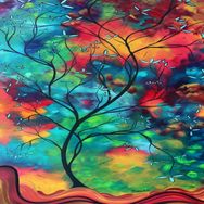 Canvas Hobby Kasnaklı 70 x 90 cm Renkli Ağaç Sayılarla Boyama Seti