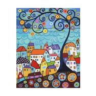 Canvas Hobby Kasnaklı 70 x 90 cm Sarmal Evler Sayılarla Boyama Seti