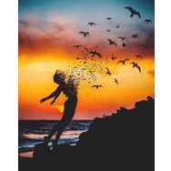 Canvas Hobby Kasnaklı 70 x 90 cm Uçan Kadın 3 Sayılarla Boyama Seti