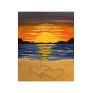 Canvas Hobby Kumsalda Kalpli Gün Batımı Kasnaklı 100 x 140 cm Sayılarla Boyama Seti