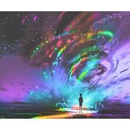 Canvas Hobby Kuzey Işıkları ve Çocuk 100x140 cm Rulo Sayılarla Boyama Seti