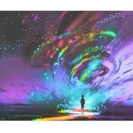 Canvas Hobby Kuzey Işıkları ve Çocuk Kasnaklı 100 x 140 cm Sayılarla Boyama Seti