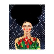 Canvas Hobby Laleli Kadın Kasnaklı 100 x 140 cm Sayılarla Boyama Seti