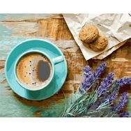 Canvas Hobby Lavanta ve Kahve Keyfi 100x140 cm Rulo Sayılarla Boyama Seti