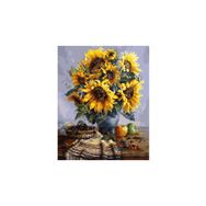 Canvas Hobby Masa ve Ayçiçek 100x140 cm Rulo Sayılarla Boyama Seti