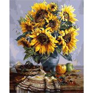 Canvas Hobby Masa ve Ayçiçek Kasnaklı 100 x 140 cm Sayılarla Boyama Seti