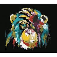 Canvas Hobby Maymun Renkli 100x140 cm Rulo Sayılarla Boyama Seti