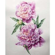 Canvas Hobby Pembe Çiçekler Kasnaklı 100 x 140 cm Sayılarla Boyama Seti
