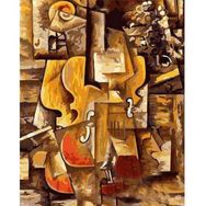 Canvas Hobby Picasso Keman ve Üzümler 40x50 cm Rulo Sayılarla Boyama Seti