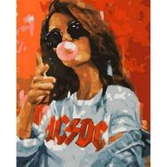 Canvas Hobby Rapci Kız Kasnaklı 100 x 140 cm Sayılarla Boyama Seti